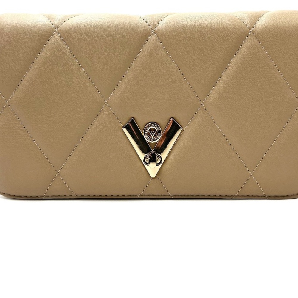 Valentino Orlandi Tan Quilted Crossbody Bag